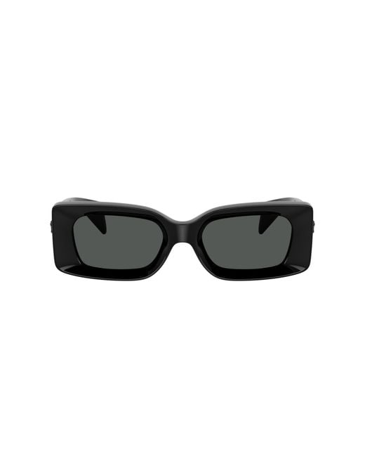 Versace Black Eckige Sonnenbrille Mit Medusa-Schild
