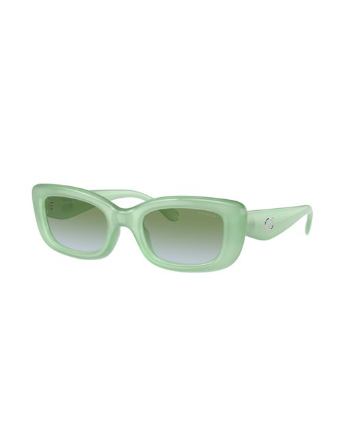 COACH Green Pillow Tabby Narrow Rectangle Sunglasses
