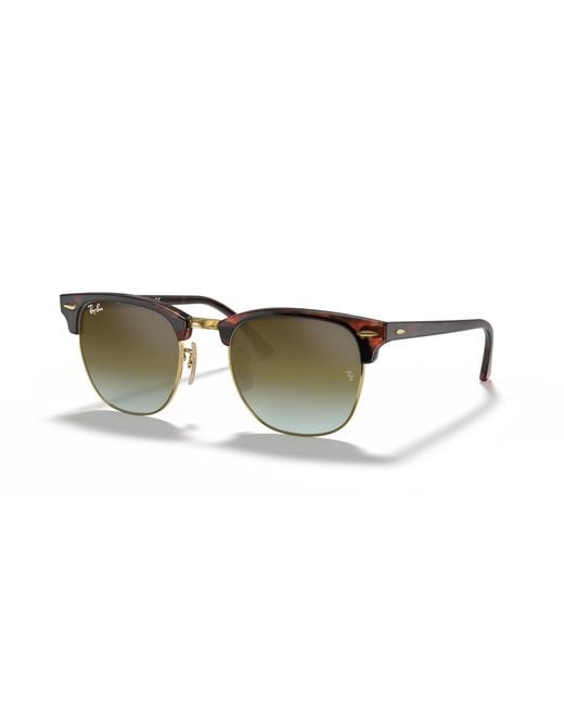 Ray-Ban Black Sunglass Rb3016 Clubmaster Flash Lenses