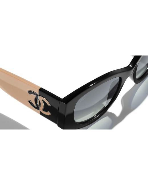 Chanel Black Sunglass Oval Sunglasses Ch5524