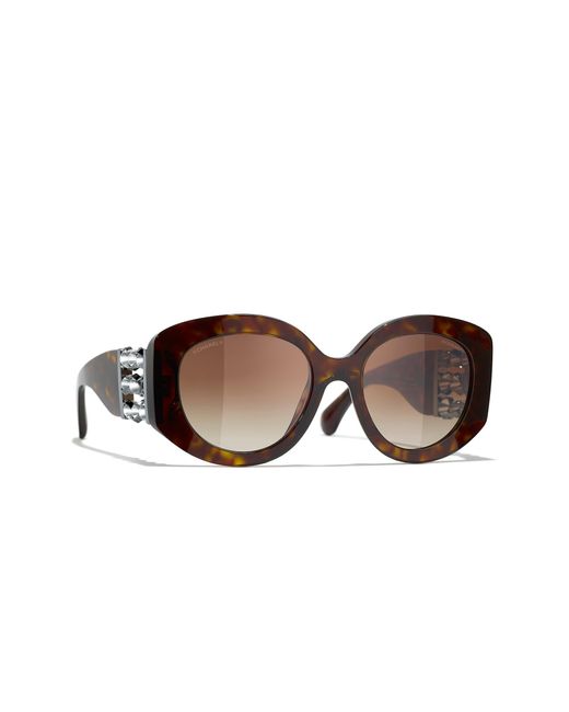 Chanel Black Sunglass Oval Sunglasses Ch5543