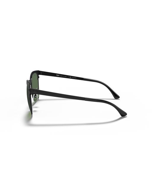 Ray-Ban Green Rb3716 Clubmaster Metal Polarized Square Sunglasses