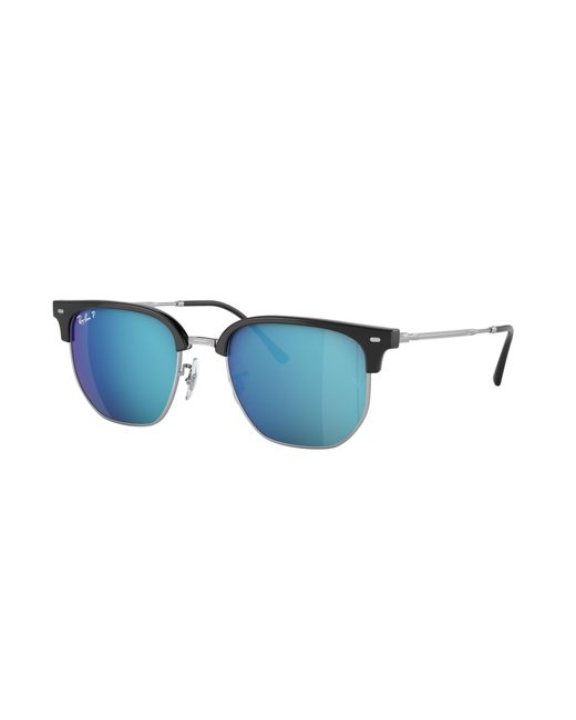 Ray-Ban Black New Clubmaster Sunglasses Rose Gold Frame Red Lenses Polarized 55-20
