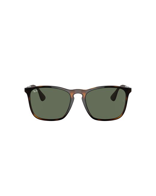 Ray-Ban Chris Zonnebrillen Staalgrijs Montuur Groen Glazen 54-18 in het Black voor heren
