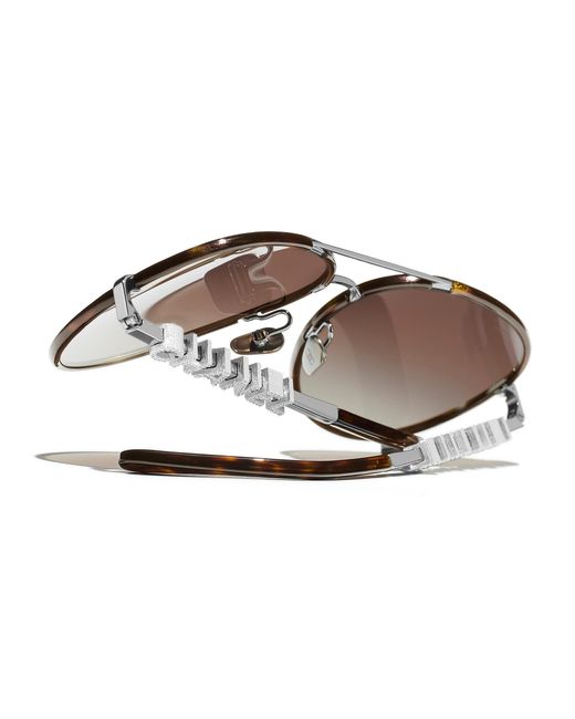Chanel Black Sunglass Pilot Sunglasses Ch4284b
