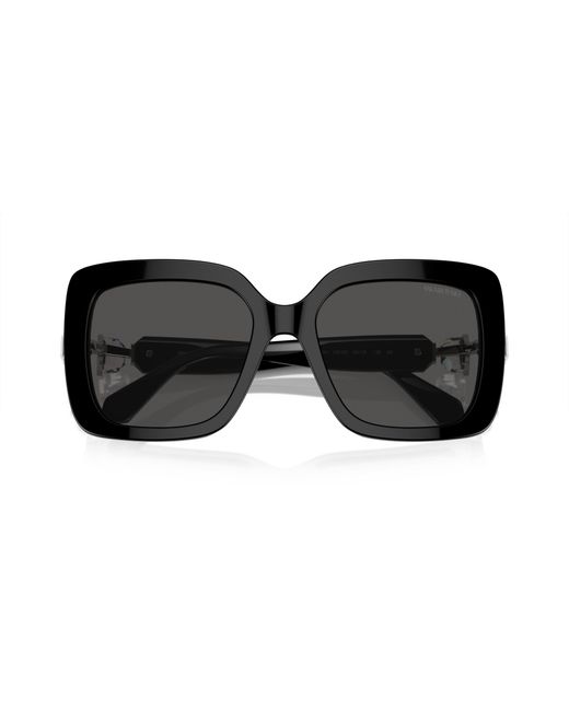 Swarovski Black Sk6001f Low Bridge Fit Square Sunglasses