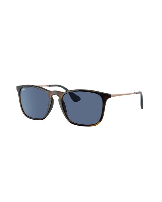 Ray-Ban Black Chris Sunglasses -copper Frame Blue Lenses for men
