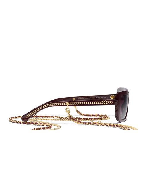 Chanel Black Sunglass Rectangle Sunglasses Ch5553