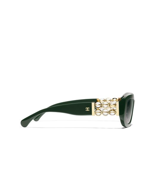 Chanel Black Sunglass Rectangle Sunglasses Ch5542