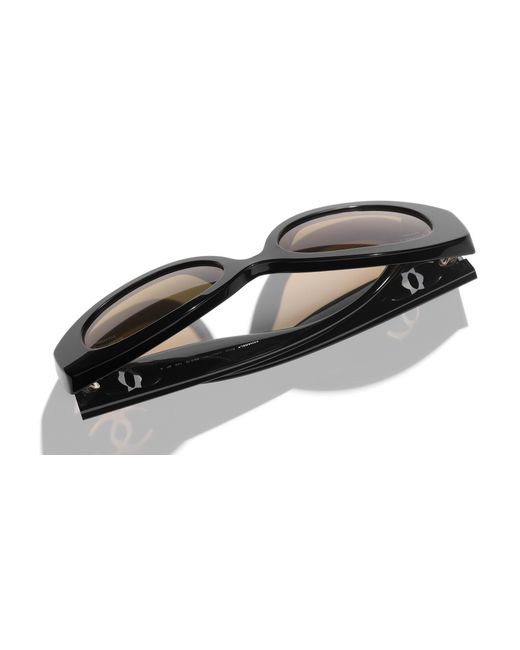 Chanel Black Sunglass Oval Sunglasses Ch5528