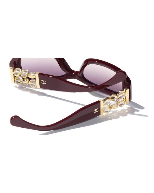 Chanel Black Sunglass Rectangle Sunglasses Ch5542