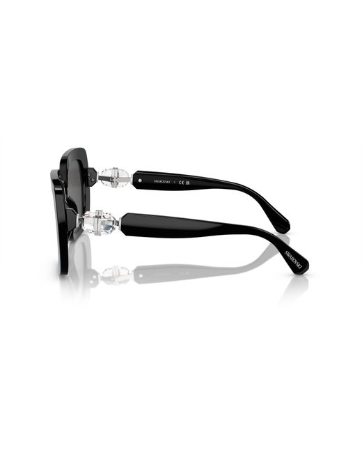Swarovski Black Sk6001f Low Bridge Fit Square Sunglasses