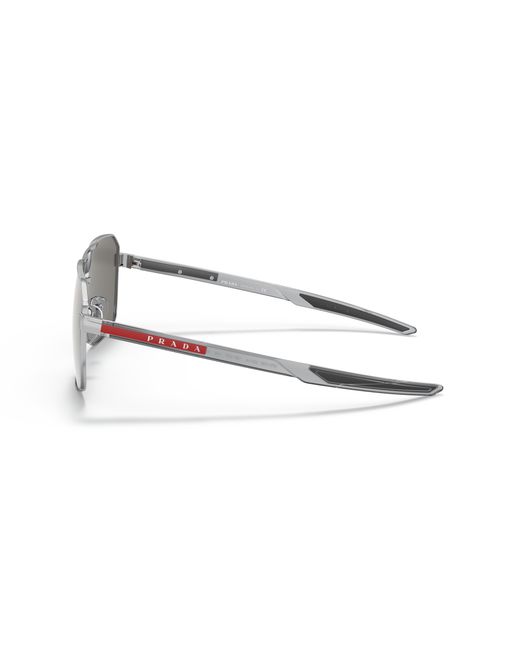 Prada Linea Rossa Man Ps 01ts - Frame Color: Black, Lens Color: Silver, Size 56-/19/140 for men