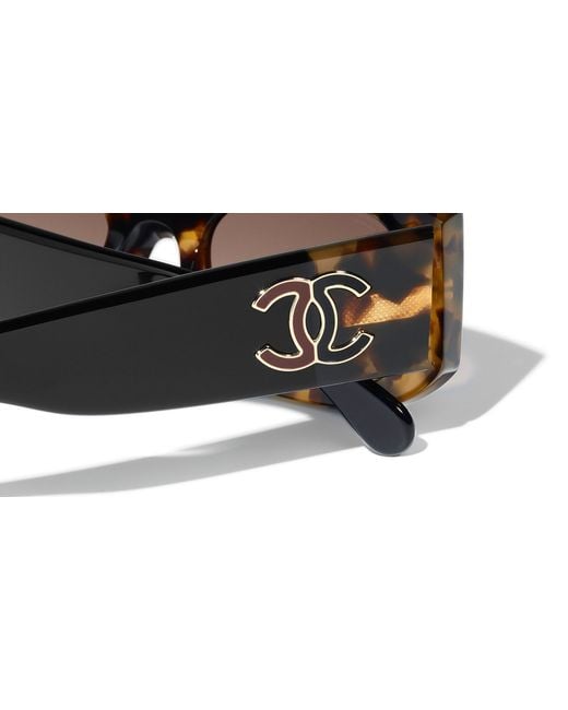 Chanel Brown Sunglass Rectangle Sunglasses Ch5525a