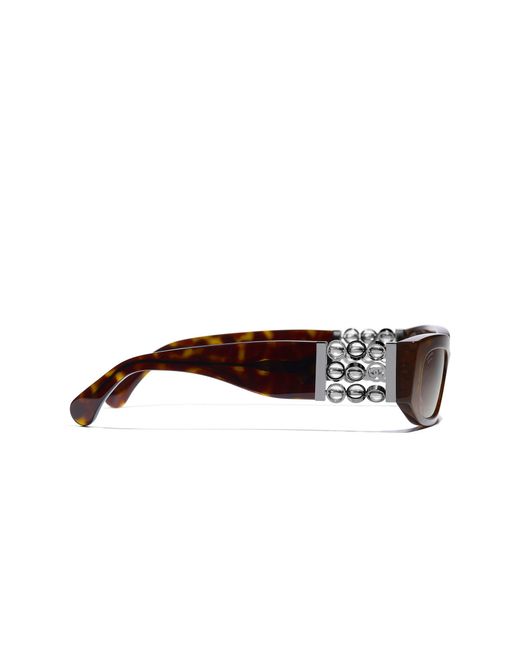 Chanel Black Sunglass Rectangle Sunglasses Ch5544