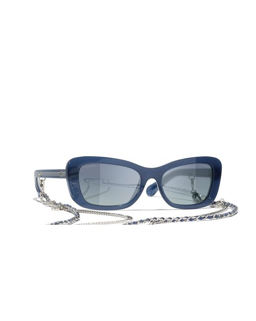 Chanel Black Sunglass Rectangle Sunglasses Ch5553
