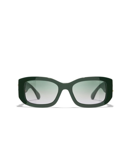 Chanel Black Sunglass Rectangle Sunglasses Ch5542