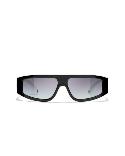 Chanel Black Sunglass Shield Sunglasses Ch6057