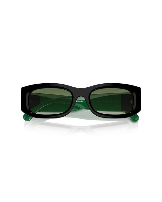 Chanel Green Sunglass Rectangle Sunglasses Ch5525a