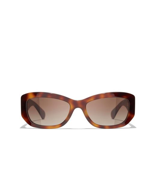Chanel Black Sunglass Rectangle Sunglasses Ch5493