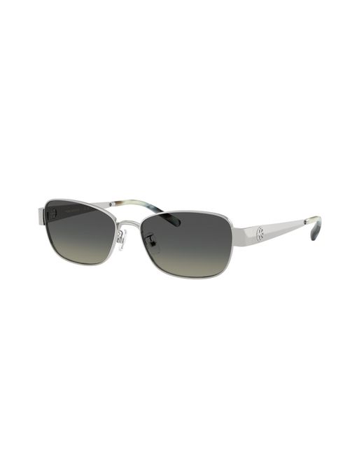 Tory Burch Multicolor 55Mm Gradient Polarized Rectangular Sunglasses