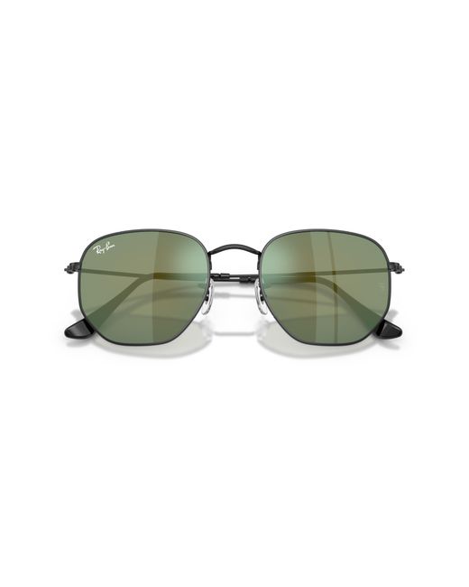 Ray-Ban Green Sunglass Hexagonal Flat Lenses