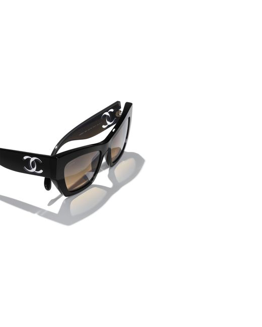Chanel Black Sunglass Cat Eye Sunglasses Ch5527