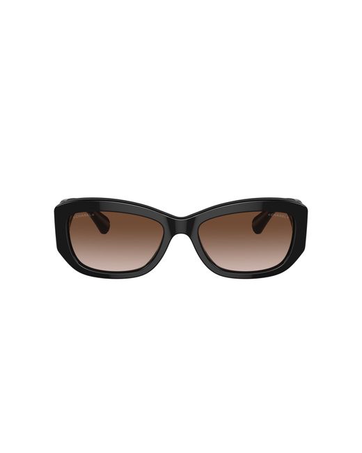 Chanel Black Sunglass Rectangle Sunglasses Ch5493