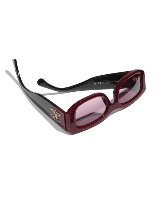 Chanel Black Sunglass Rectangle Sunglasses Ch5525