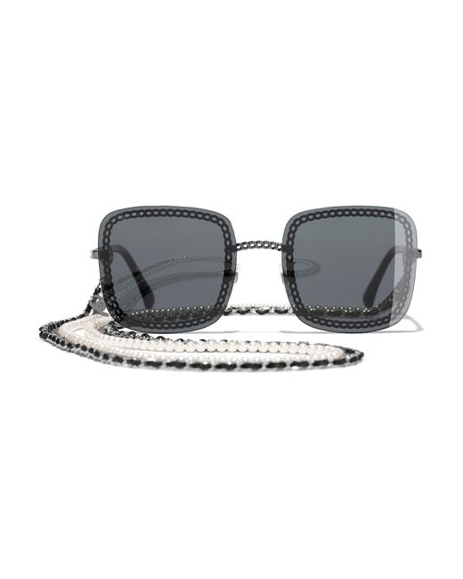 Chanel Black Sunglass Square Sunglasses Ch4244