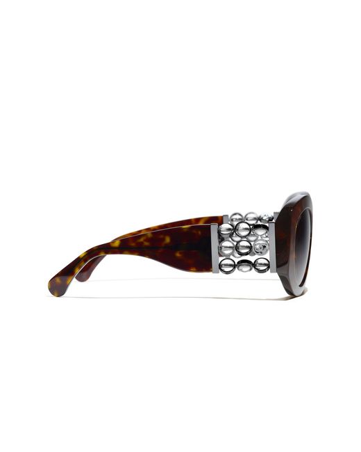 Chanel Black Sunglass Oval Sunglasses Ch5543