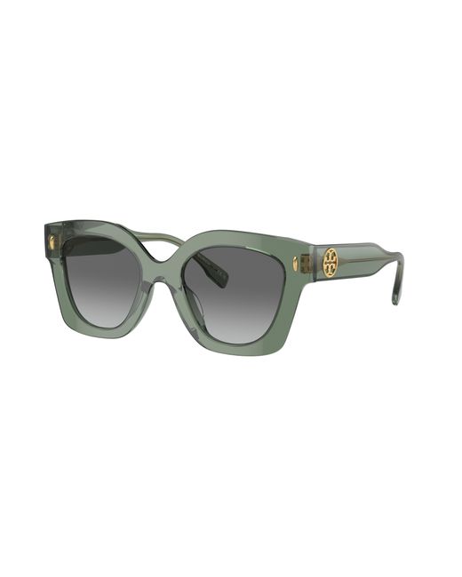 Tory Burch Multicolor Miller Pushed Square Sunglasses