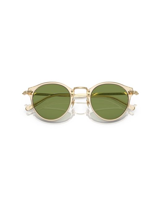 Oliver Peoples Green Semitransparent Acetate & Metal Round Sunglasses for men