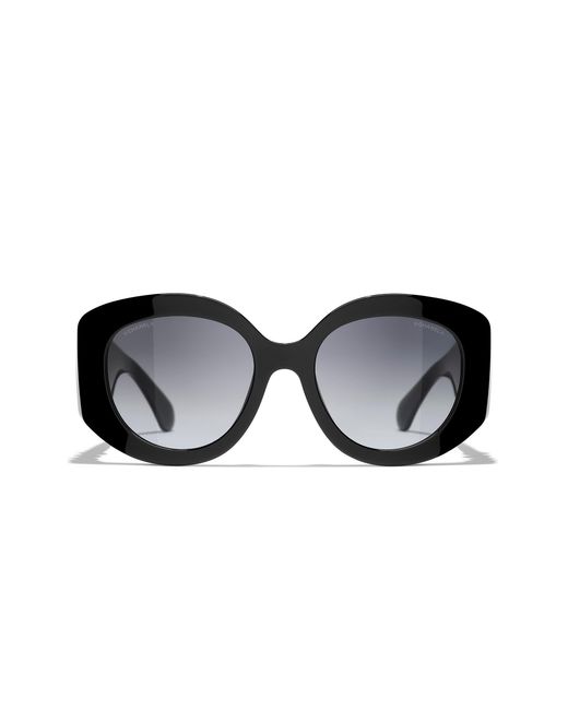 Chanel Black Sunglass Oval Sunglasses Ch5543