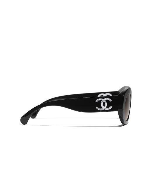 Chanel Black Sunglass Oval Sunglasses Ch5528