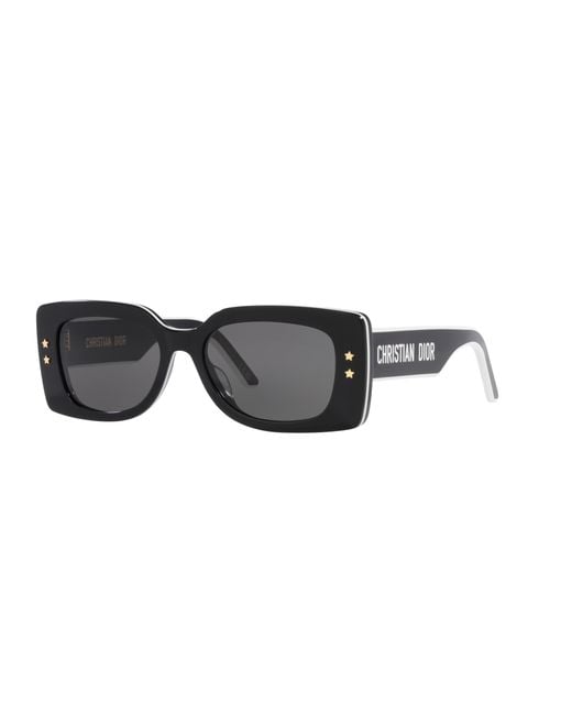 Dior Black Dark Grey Rectangular Sunglasses Pacific S1u 01a 53