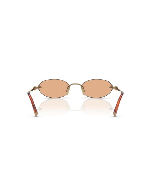 Miu Miu Black Mu52ys Orange Lens Metal Sunglasses