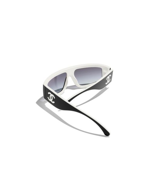 Chanel Black Sunglass Shield Sunglasses Ch6057