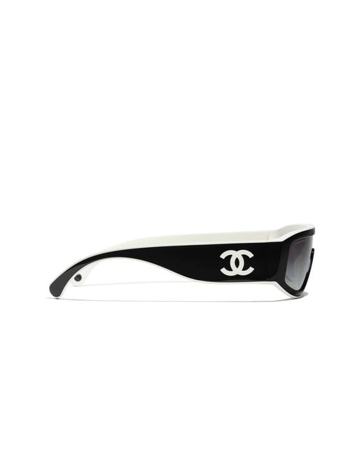 Chanel Black Sunglass Shield Sunglasses Ch6057