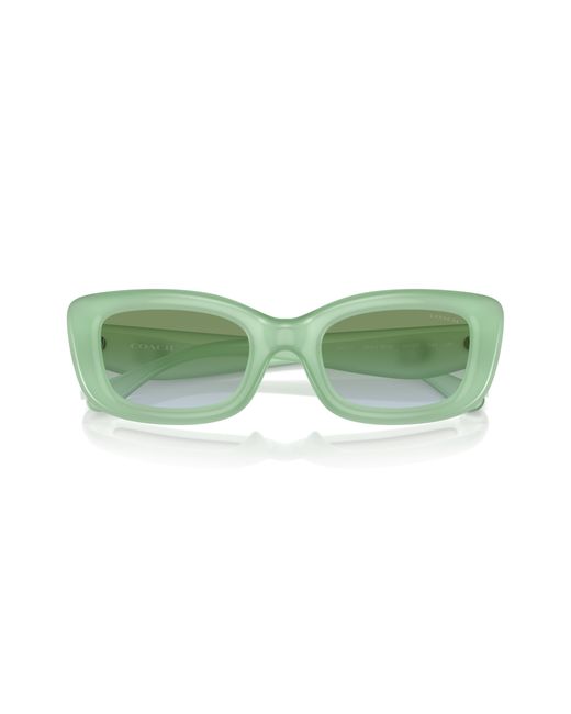 COACH Green Hc8390u Universal Fit Rectangular Sunglasses