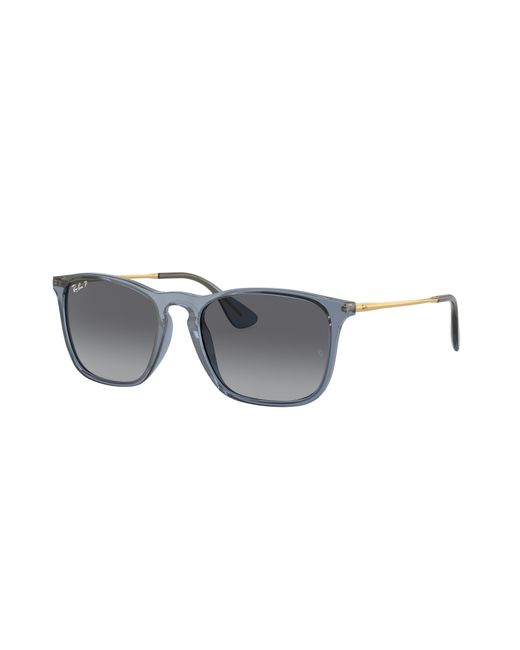 Ray-Ban Chris Zonnebrillen Goud Montuur Grijs Glazen Gepolariseerd 54-18 in het Black voor heren