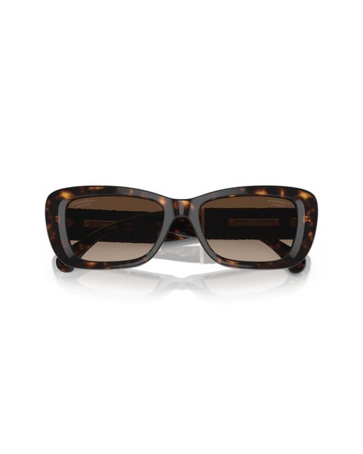 Chanel Black Sunglass Rectangle Sunglasses Ch5514