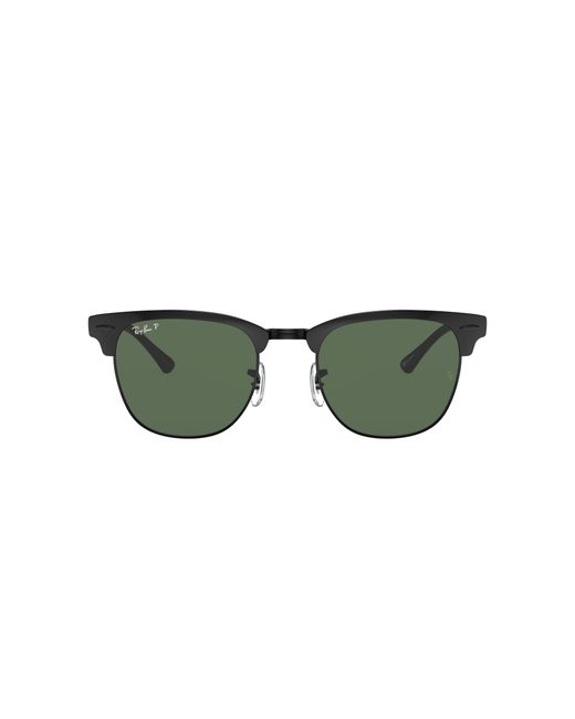 Ray-Ban Green Rb3716 Clubmaster Metal Polarized Square Sunglasses