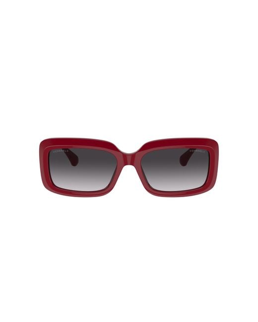 Chanel Black Sunglass Rectangle Sunglasses Ch5520a
