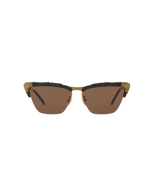 Gucci Black Bamboo-effect Cat-eye Sunglasses