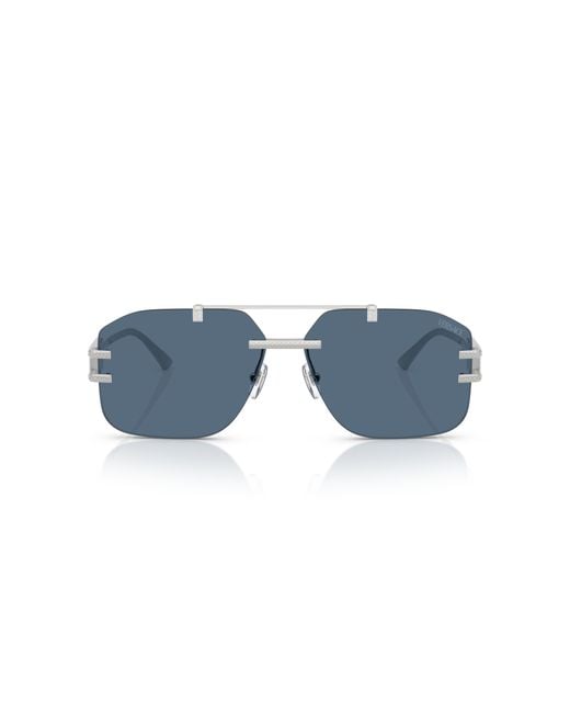 Versace Black Damier Plaque Sunglasses for men