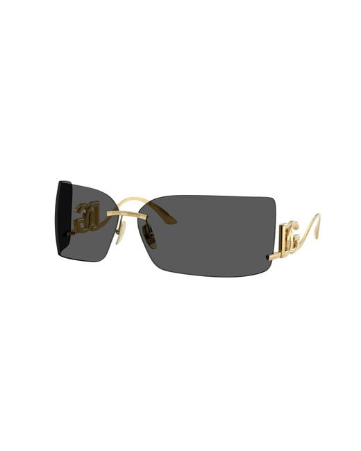 Dolce & Gabbana Black Rectangular Sunglasses