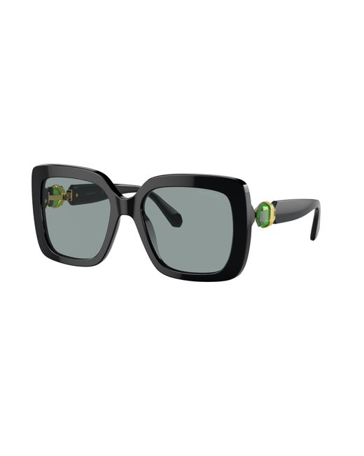 Swarovski Black Sk6001f Low Bridge Fit Square Sunglasses