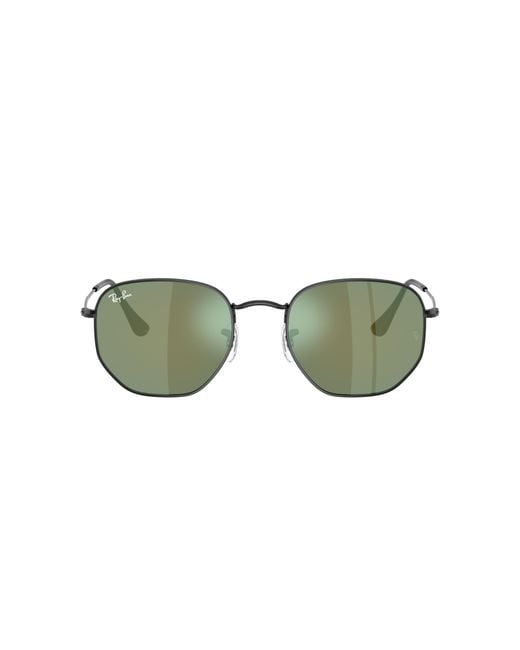 Ray-Ban Green Sunglass Hexagonal Flat Lenses
