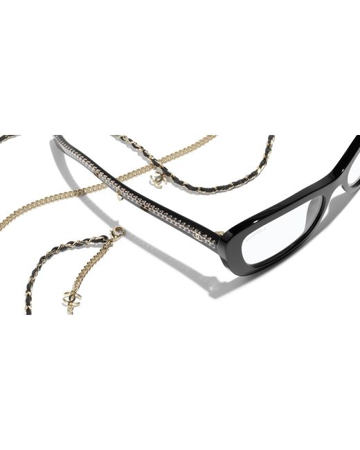 Chanel Black Sunglass Rectangle Sunglasses Ch5553